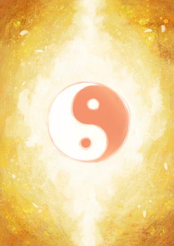 Yin Yang Aangepast Rood